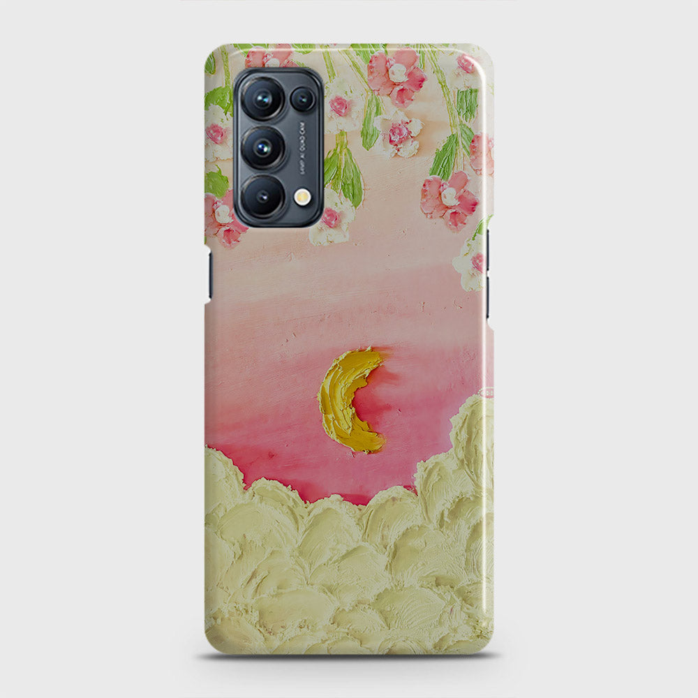 Oppo Reno 5 4G Cover - Floral Series - Design 7 - Pink & Yellow - Matte Finish - Snap On Hard Case with LifeTime Colors Guarantee