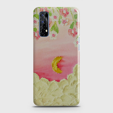 Realme 7 Cover - Floral Series - Design 7 - Pink & Yellow - Matte Finish - Snap On Hard Case with LifeTime Colors Guarantee