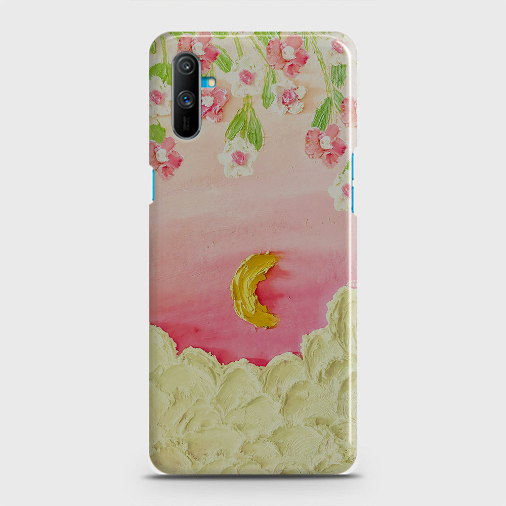 Realme C3 Cover - Floral Series - Design 7 - Pink & Yellow - Matte Finish - Snap On Hard Case with LifeTime Colors Guarantee