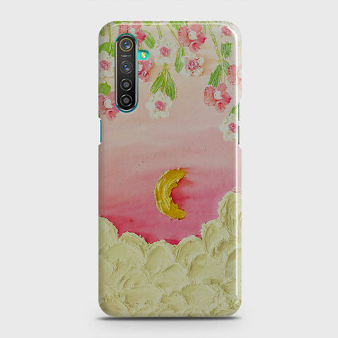 Realme 6 Cover - Floral Series - Design 7 - Pink & Yellow - Matte Finish - Snap On Hard Case with LifeTime Colors Guarantee