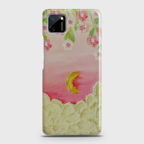 Realme C11 Cover - Floral Series - Design 7 - Pink & Yellow - Matte Finish - Snap On Hard Case with LifeTime Colors Guarantee