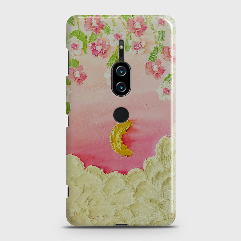 Sony Xperia XZ2 Premium Cover - Floral Series - Design 7 - Pink & Yellow - Matte Finish - Snap On Hard Case with LifeTime Colors Guarantee