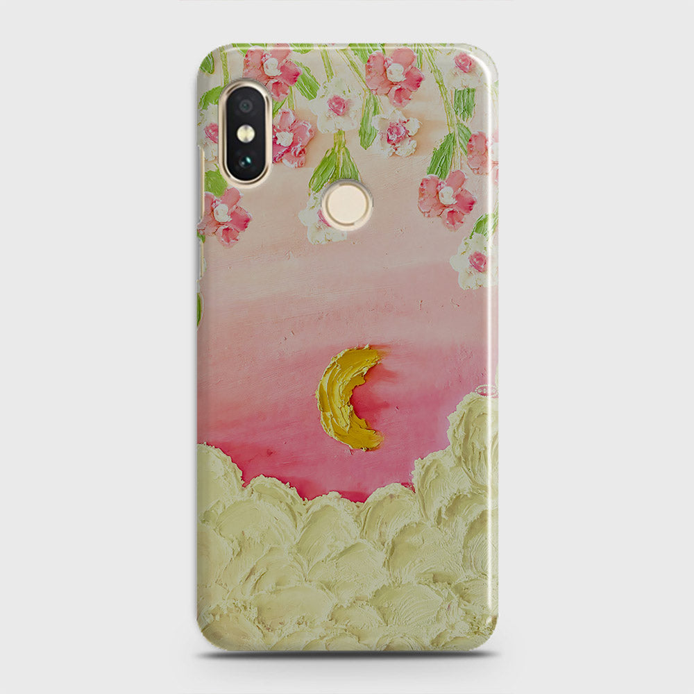 Xiaomi Mi A2 / Mi 6X  Cover - Floral Series - Design 7 - Pink & Yellow - Matte Finish - Snap On Hard Case with LifeTime Colors Guarantee