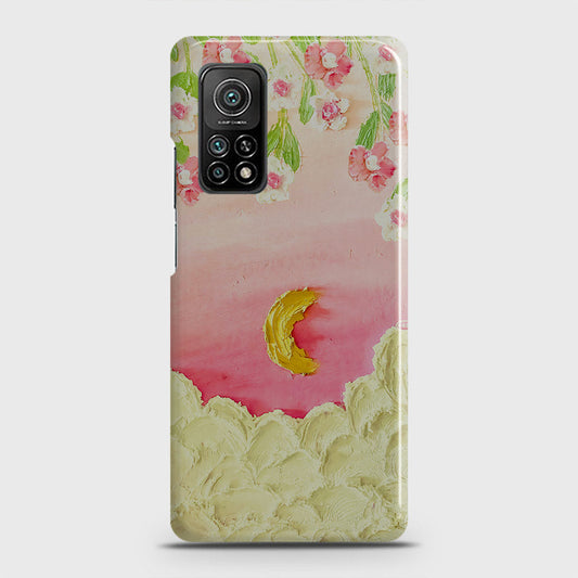 Xiaomi Mi 10T Cover - Floral Series - Design 7 - Pink & Yellow - Matte Finish - Snap On Hard Case with LifeTime Colors Guarantee