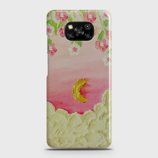 Xiaomi Poco X3 Cover - Floral Series - Design 7 - Pink & Yellow - Matte Finish - Snap On Hard Case with LifeTime Colors Guarantee