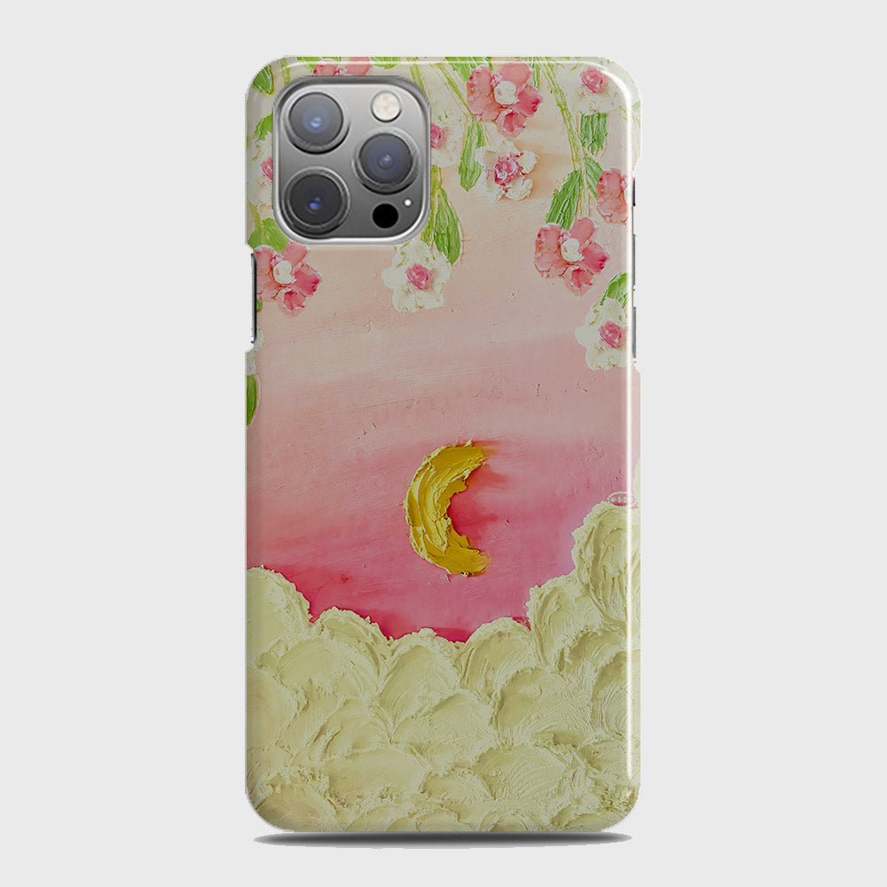 iPhone 12 Pro Max Cover - Floral Series - Design 7 - Pink & Yellow - Matte Finish - Snap On Hard Case with LifeTime Colors Guarantee