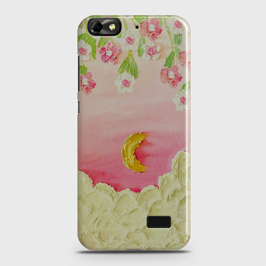 Huawei Honor 4C Cover - Floral Series - Design 7 - Pink & Yellow - Matte Finish - Snap On Hard Case with LifeTime Colors Guarantee