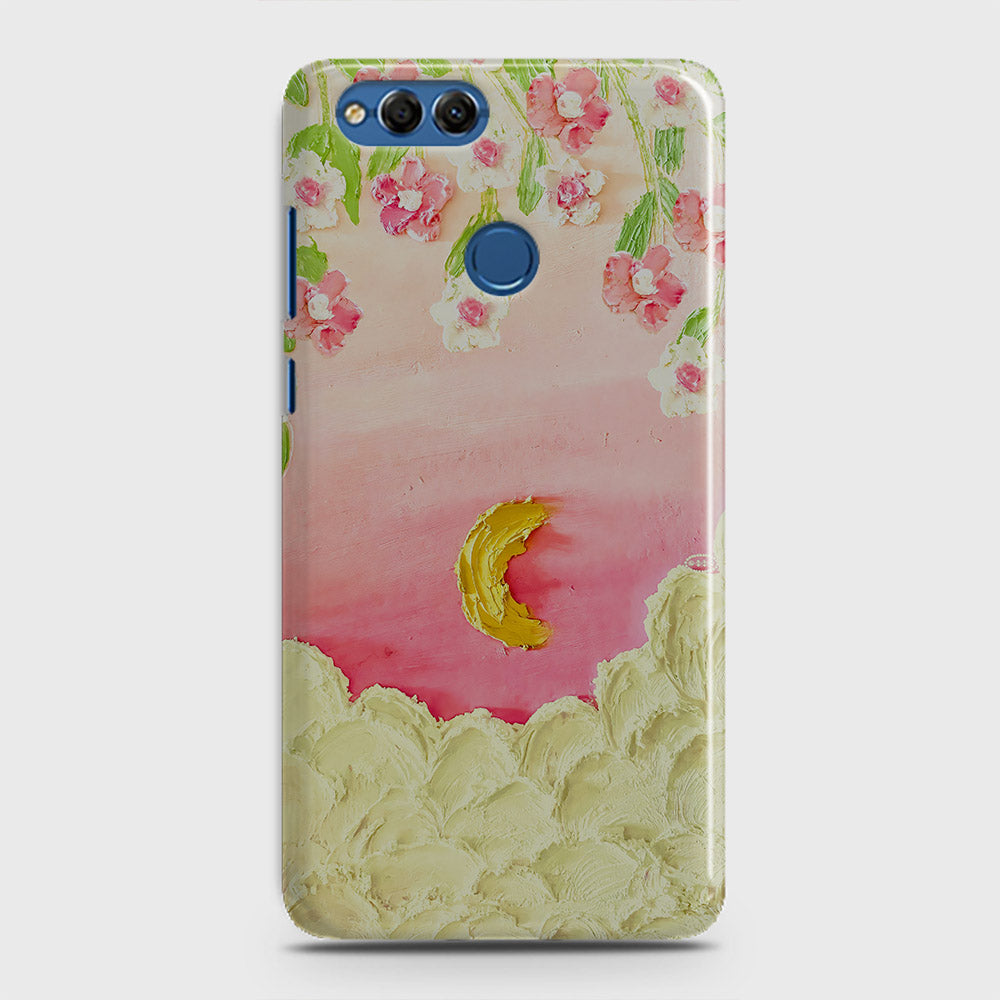 Huawei Honor 7X Cover - Floral Series - Design 7 - Pink & Yellow - Matte Finish - Snap On Hard Case with LifeTime Colors Guarantee