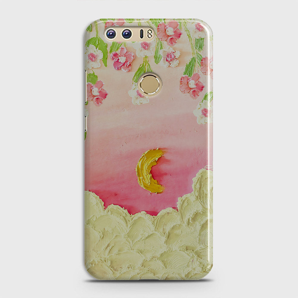 Huawei Honor 8 Cover - Floral Series - Design 7 - Pink & Yellow - Matte Finish - Snap On Hard Case with LifeTime Colors Guarantee