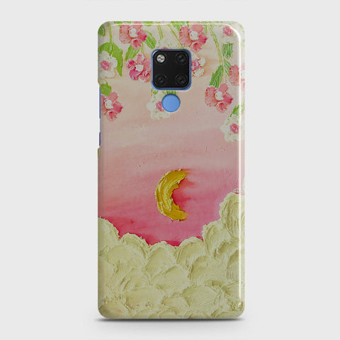 Huawei Mate 20 Cover - Floral Series - Design 7 - Pink & Yellow - Matte Finish - Snap On Hard Case with LifeTime Colors Guarantee