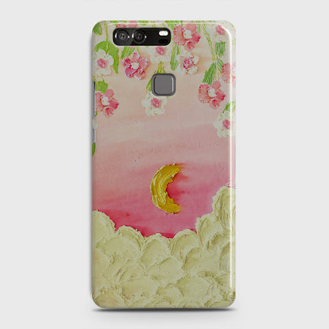 Huawei P9 Cover - Floral Series - Design 7 - Pink & Yellow - Matte Finish - Snap On Hard Case with LifeTime Colors Guarantee