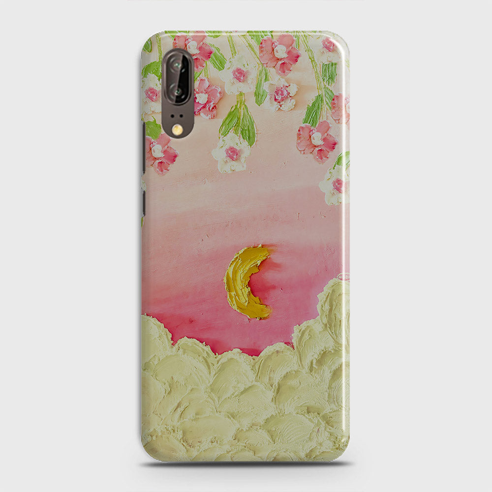 Huawei P20 Cover - Floral Series - Design 7 - Pink & Yellow - Matte Finish - Snap On Hard Case with LifeTime Colors Guarantee