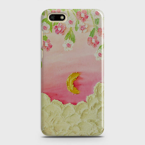 Huawei Y5 Prime 2018 Cover - Floral Series - Design 7 - Pink & Yellow - Matte Finish - Snap On Hard Case with LifeTime Colors Guarantee