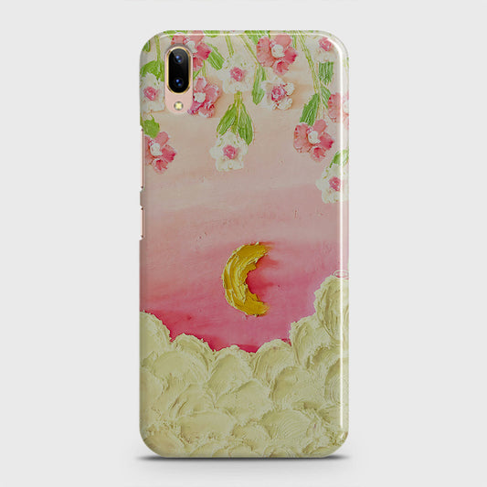 Vivo V11 Pro Cover - Floral Series - Design 7 - Pink & Yellow - Matte Finish - Snap On Hard Case with LifeTime Colors Guarantee