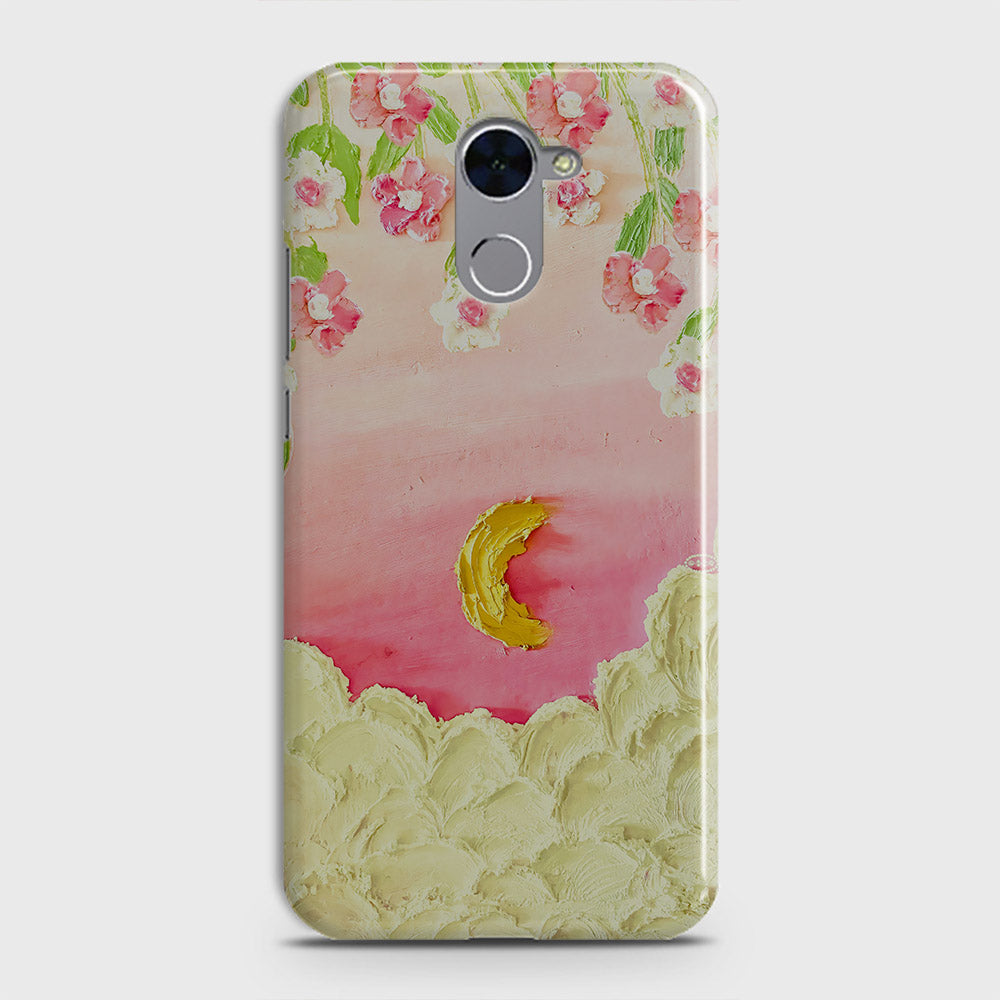 Huawei Y7 Prime  Cover - Floral Series - Design 7 - Pink & Yellow - Matte Finish - Snap On Hard Case with LifeTime Colors Guarantee