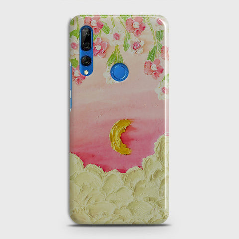 Huawei Y9 Prime 2019 Cover - Floral Series - Design 7 - Pink & Yellow - Matte Finish - Snap On Hard Case with LifeTime Colors Guarantee