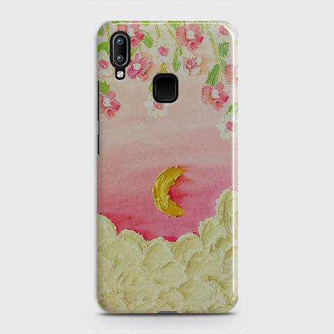 Vivo Y95 Cover - Floral Series - Design 7 - Pink & Yellow - Matte Finish - Snap On Hard Case with LifeTime Colors Guarantee