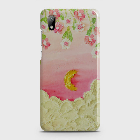 Huawei Y5 2019 Cover - Floral Series - Design 7 - Pink & Yellow - Matte Finish - Snap On Hard Case with LifeTime Colors Guarantee