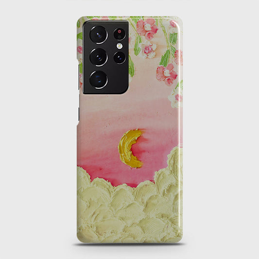 Samsung Galaxy S21 Ultra 5G Cover - Floral Series - Design 7 - Pink & Yellow - Matte Finish - Snap On Hard Case with LifeTime Colors Guarantee