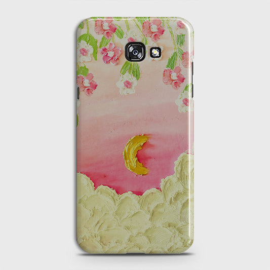 Samsung Galaxy A7 2017 / A720 Cover - Floral Series - Design 7 - Pink & Yellow - Matte Finish - Snap On Hard Case with LifeTime Colors Guarantee