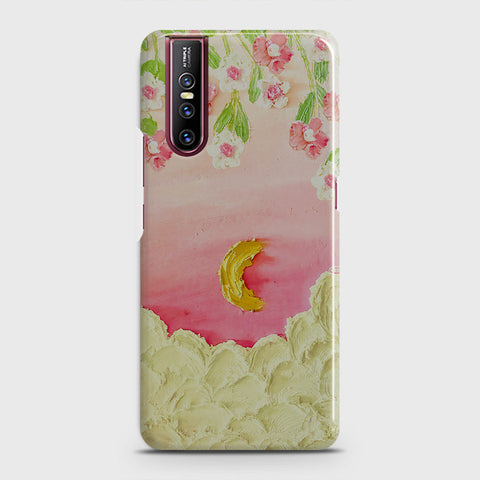 Vivo V15 Pro Cover - Floral Series - Design 7 - Pink & Yellow - Matte Finish - Snap On Hard Case with LifeTime Colors Guarantee