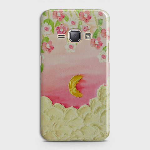 Samsung Galaxy J1 2016 / J120 Cover - Floral Series - Design 7 - Pink & Yellow - Matte Finish - Snap On Hard Case with LifeTime Colors Guarantee