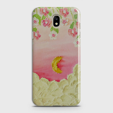 Samsung Galaxy J3 2018 Cover - Floral Series - Design 7 - Pink & Yellow - Matte Finish - Snap On Hard Case with LifeTime Colors Guarantee