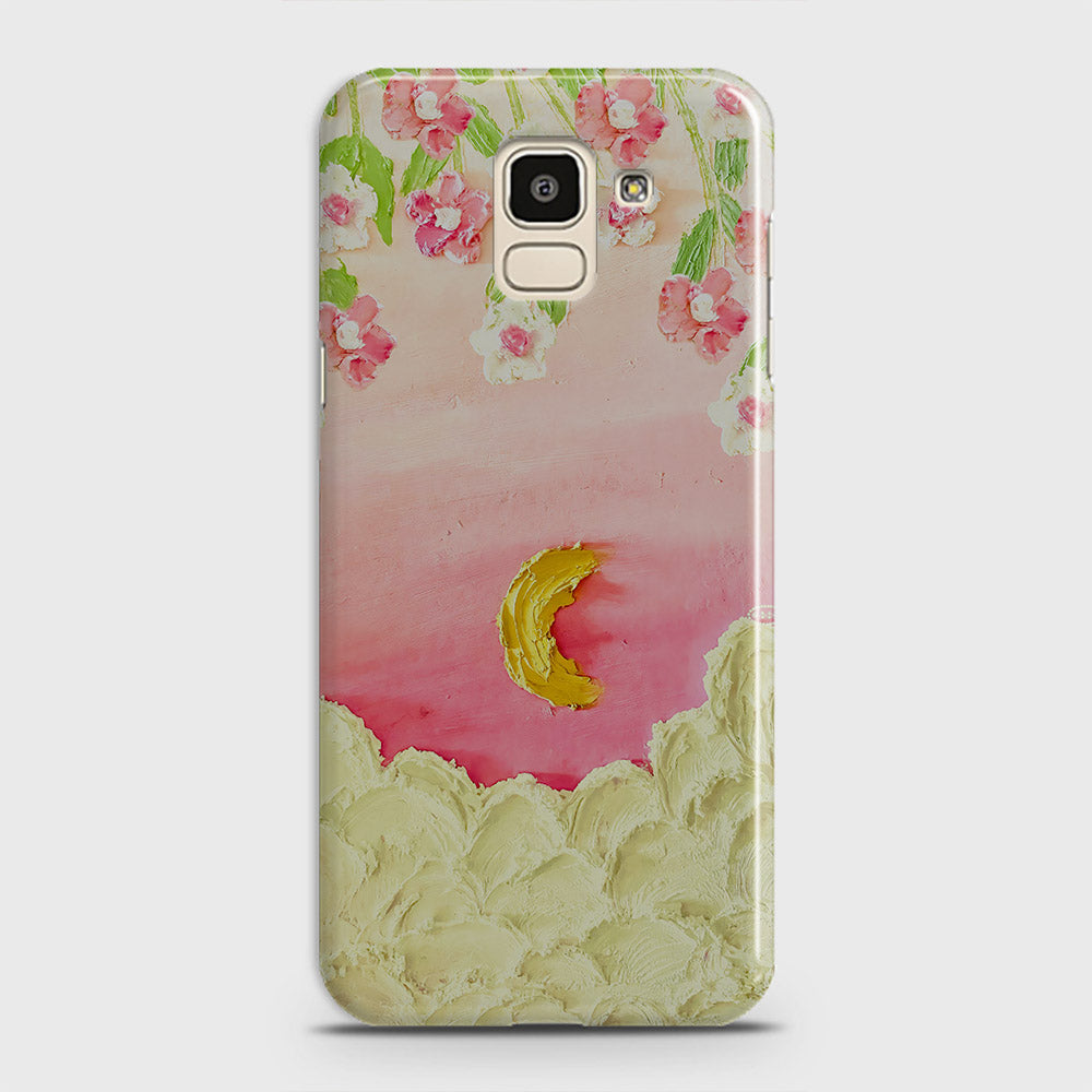 Samsung Galaxy J6 2018 Cover - Floral Series - Design 7 - Pink & Yellow - Matte Finish - Snap On Hard Case with LifeTime Colors Guarantee