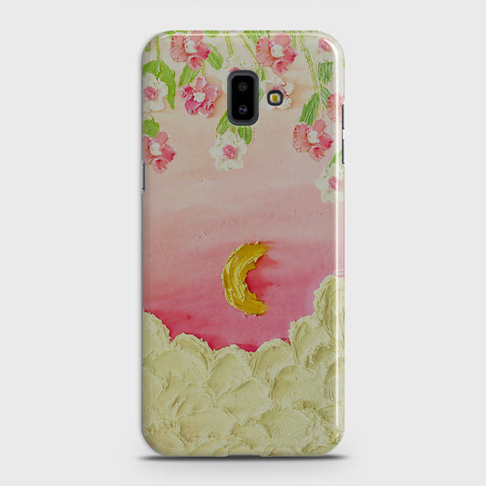 Samsung Galaxy J6 Plus 2018 Cover - Floral Series - Design 7 - Pink & Yellow - Matte Finish - Snap On Hard Case with LifeTime Colors Guarantee