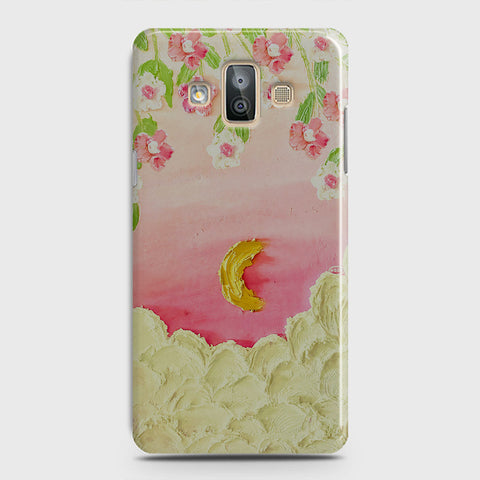 Samsung Galaxy J7 Duo Cover - Floral Series - Design 7 - Pink & Yellow - Matte Finish - Snap On Hard Case with LifeTime Colors Guarantee