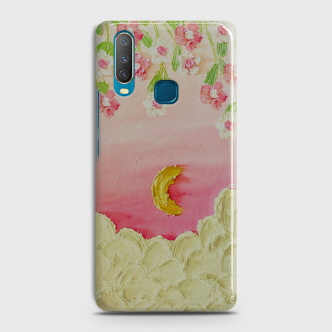 Vivo Y17 Cover - Floral Series - Design 7 - Pink & Yellow - Matte Finish - Snap On Hard Case with LifeTime Colors Guarantee