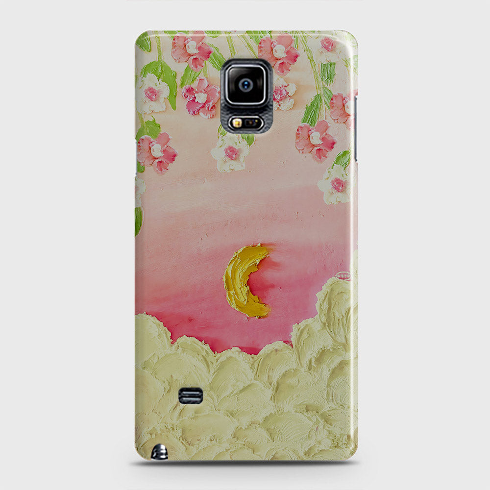 Samsung Galaxy Note 4 Cover - Floral Series - Design 7 - Pink & Yellow - Matte Finish - Snap On Hard Case with LifeTime Colors Guarantee