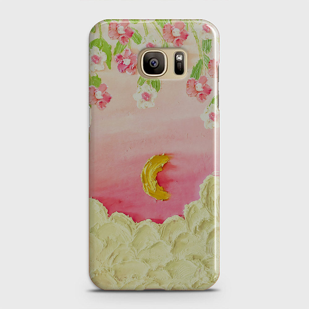 Samsung Galaxy Note 7 Cover - Floral Series - Design 7 - Pink & Yellow - Matte Finish - Snap On Hard Case with LifeTime Colors Guarantee