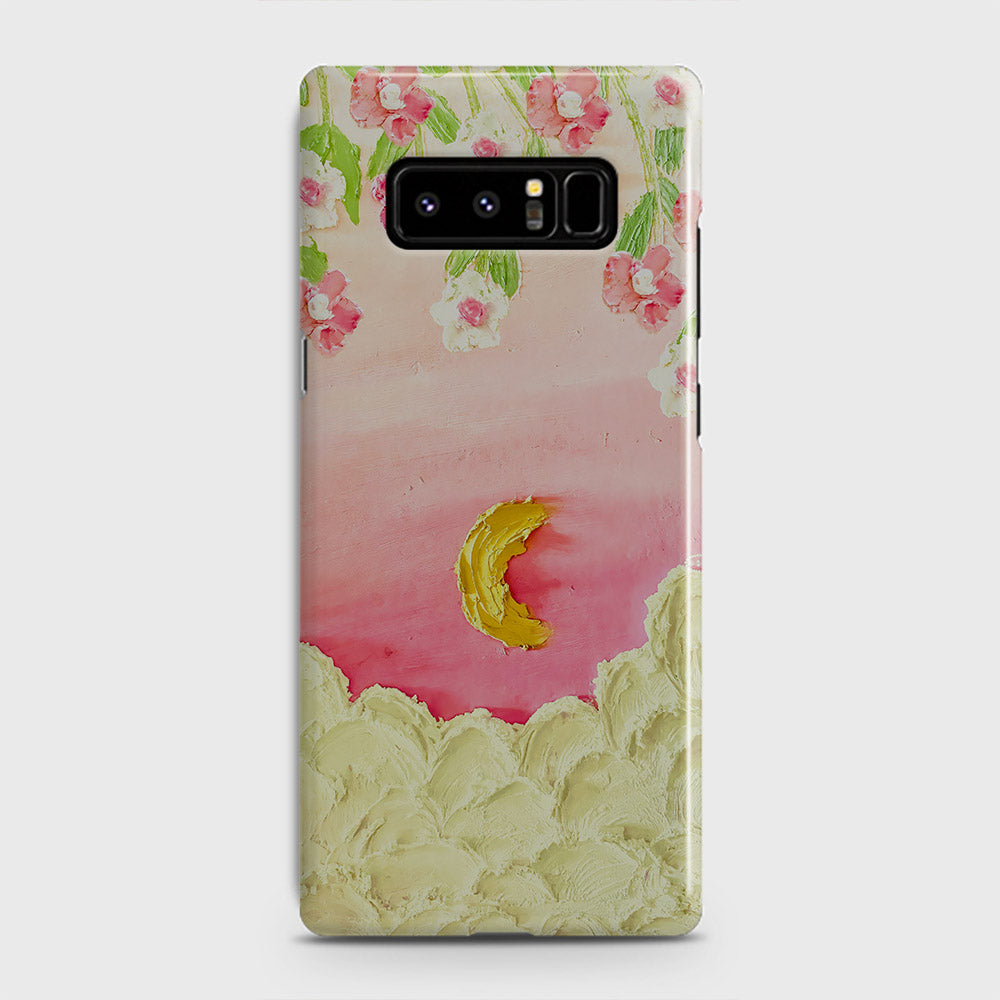 Samsung Galaxy Note 8 Cover - Floral Series - Design 7 - Pink & Yellow - Matte Finish - Snap On Hard Case with LifeTime Colors Guarantee