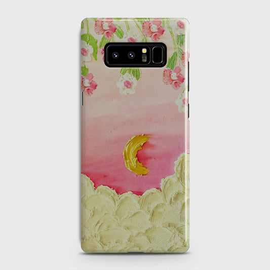 Samsung Galaxy Note 8 Cover - Floral Series - Design 7 - Pink & Yellow - Matte Finish - Snap On Hard Case with LifeTime Colors Guarantee