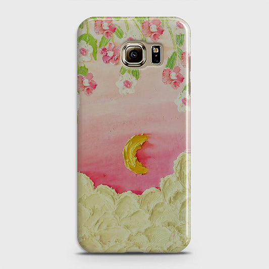 Samsung Galaxy S6 Cover - Floral Series - Design 7 - Pink & Yellow - Matte Finish - Snap On Hard Case with LifeTime Colors Guarantee