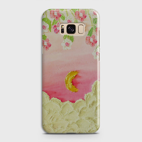 Samsung Galaxy S8 Cover - Floral Series - Design 7 - Pink & Yellow - Matte Finish - Snap On Hard Case with LifeTime Colors Guarantee