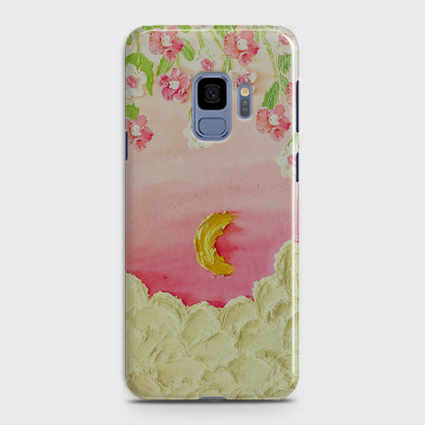 Samsung Galaxy S9 Cover - Floral Series - Design 7 - Pink & Yellow - Matte Finish - Snap On Hard Case with LifeTime Colors Guarantee