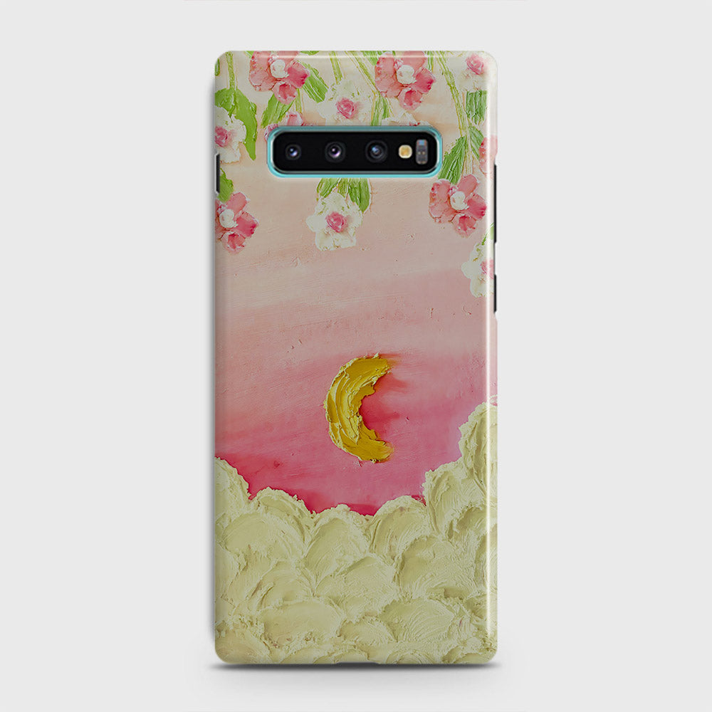 Samsung Galaxy S10 Plus Cover - Floral Series - Design 7 - Pink & Yellow - Matte Finish - Snap On Hard Case with LifeTime Colors Guarantee