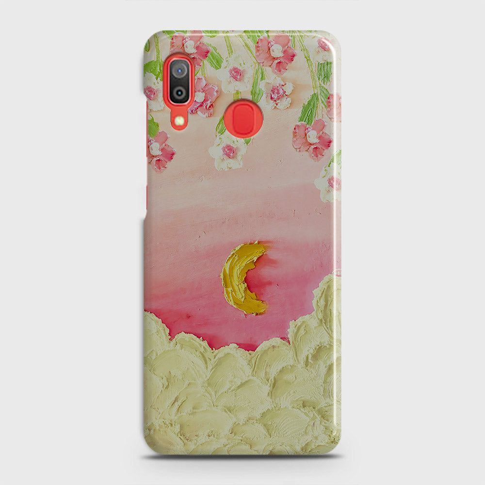 Samsung Galaxy A20 Cover - Floral Series - Design 7 - Pink & Yellow - Matte Finish - Snap On Hard Case with LifeTime Colors Guarantee