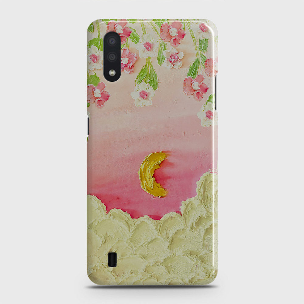 Samsung Galaxy A01 Cover - Floral Series - Design 7 - Pink & Yellow - Matte Finish - Snap On Hard Case with LifeTime Colors Guarantee