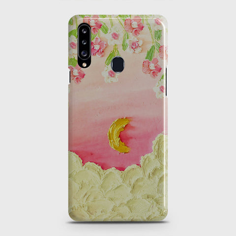 Samsung Galaxy A20s Cover - Floral Series - Design 7 - Pink & Yellow - Matte Finish - Snap On Hard Case with LifeTime Colors Guarantee