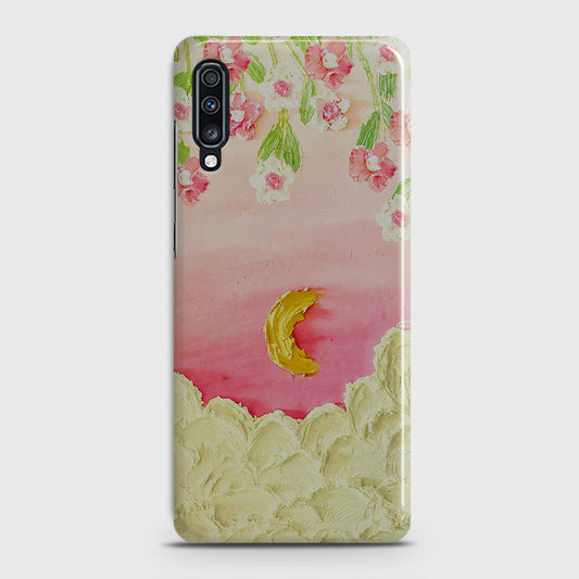 Samsung Galaxy A70 Cover - Floral Series - Design 7 - Pink & Yellow - Matte Finish - Snap On Hard Case with LifeTime Colors Guarantee