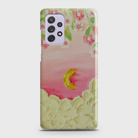 Samsung Galaxy A72 Cover - Floral Series - Design 7 - Pink & Yellow - Matte Finish - Snap On Hard Case with LifeTime Colors Guarantee