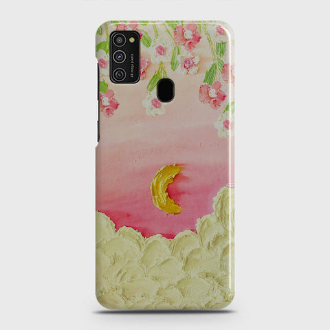 Samsung Galaxy M21 Cover - Floral Series - Design 7 - Pink & Yellow - Matte Finish - Snap On Hard Case with LifeTime Colors Guarantee