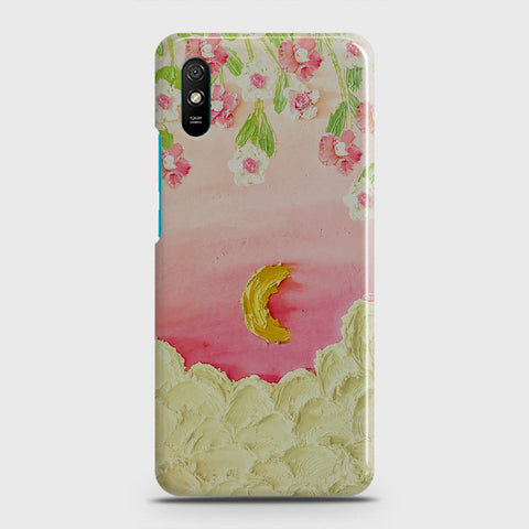 Xiaomi Redmi 9A Cover - Floral Series - Design 7 - Pink & Yellow - Matte Finish - Snap On Hard Case with LifeTime Colors Guarantee