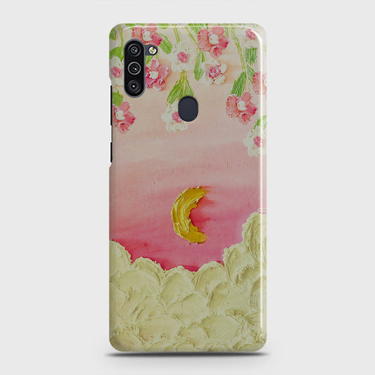 Samsung Galaxy M11 Cover - Floral Series - Design 7 - Pink & Yellow - Matte Finish - Snap On Hard Case with LifeTime Colors Guarantee