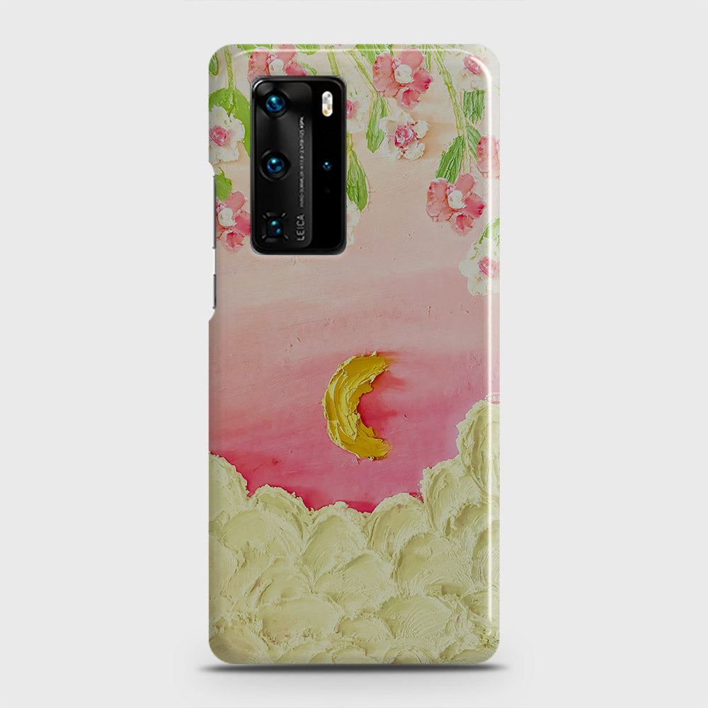 Huawei P40 Pro Cover - Floral Series - Design 7 - Pink & Yellow - Matte Finish - Snap On Hard Case with LifeTime Colors Guarantee