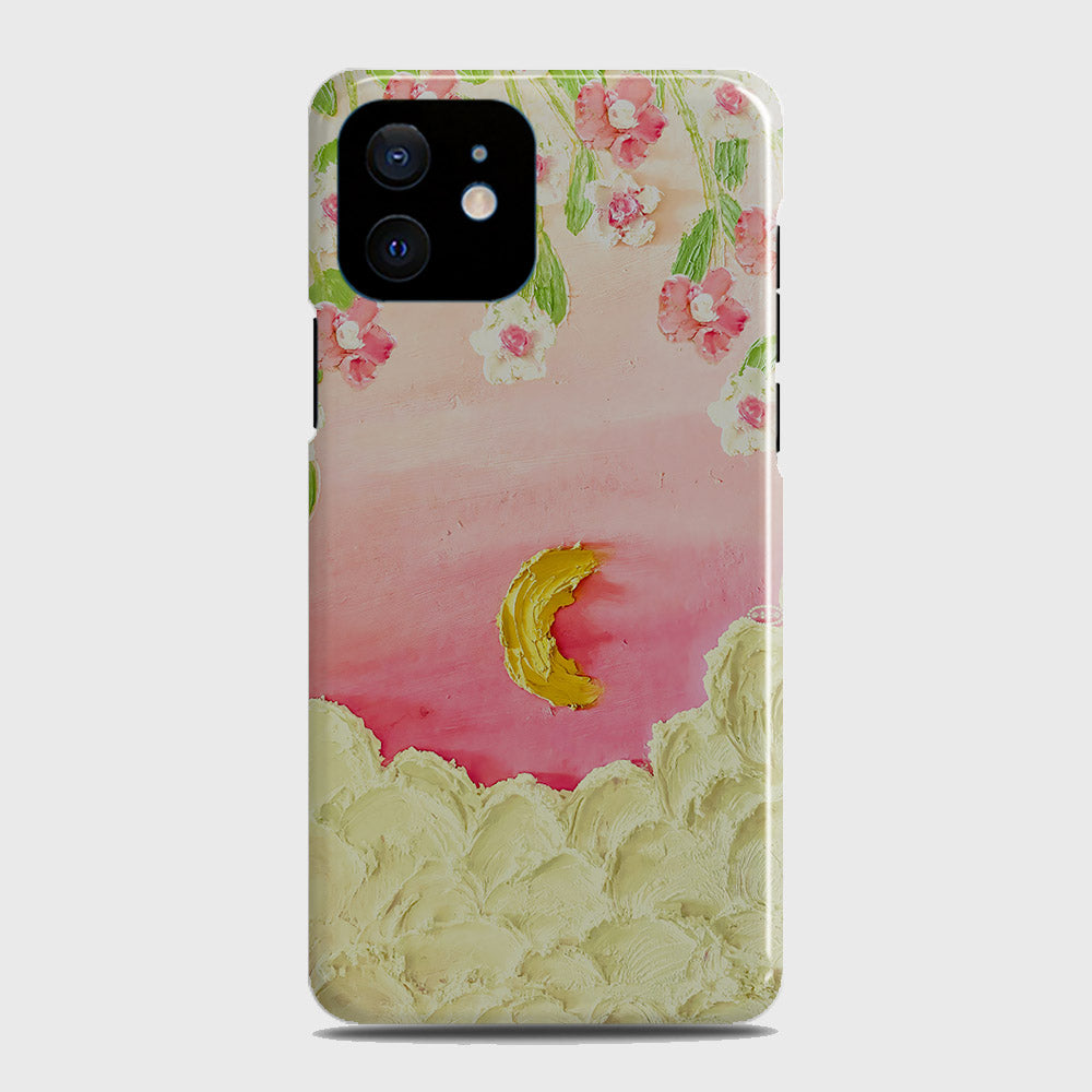 iPhone 12 Mini Cover - Floral Series - Design 7 - Pink & Yellow - Matte Finish - Snap On Hard Case with LifeTime Colors Guarantee