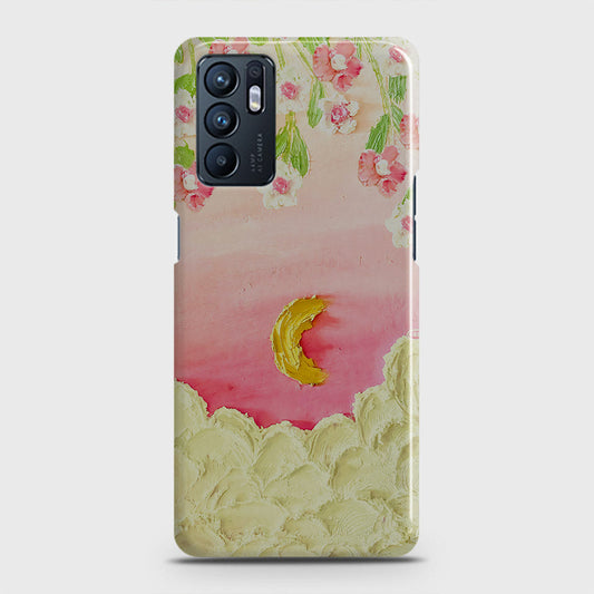 Oppo Reno 6 Cover - Floral Series - Design 7 - Pink & Yellow - Matte Finish - Snap On Hard Case with LifeTime Colors Guarantee